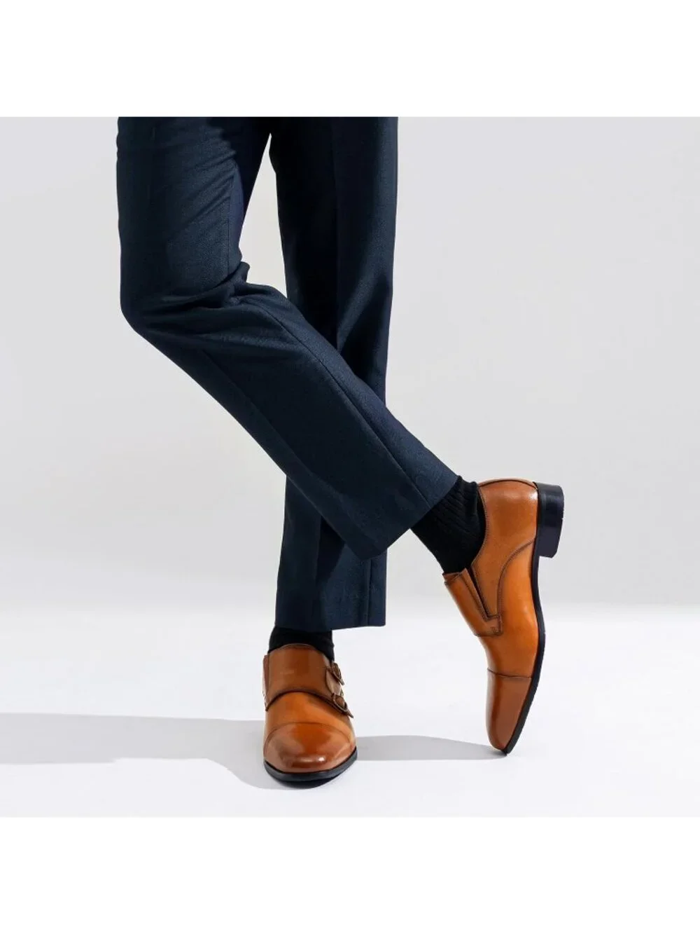 Men's Brown Imported 100% Synthetic Dress Shoes for Monk Strap Loafers